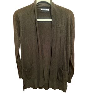 Pink Clover Olive Open Front Cardigan Long Sleeve Knit Sweater with‎ Pockets XS